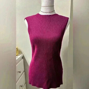 MICHAEL STARS | Purple Jewel Tone Purple Turtleneck Sleveless Top | SZ XL